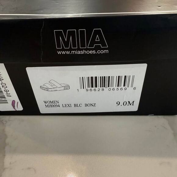 Mia Lexi Round Toe Platform Slide Chic Sandals Women's Size 9M Black Cushioned - Picture 9 of 10